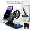 30W 3 in 1 Fast Wireless Charger Stand Foldable Wireless charging for IPhone 15 14 13 12 11 Apple Watch 9 8 7 6 5 Airpods Pro